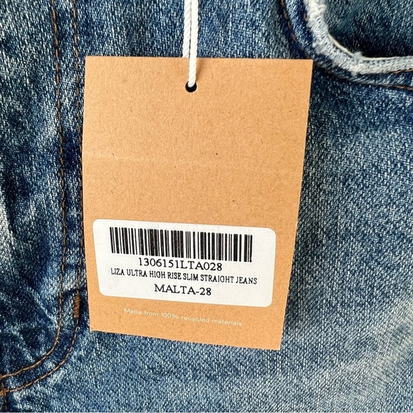 New Reformation Liza Ultra High Rise Straight Leg Jeans Malta NWT Denim Women 28 - Picture 6 of 13